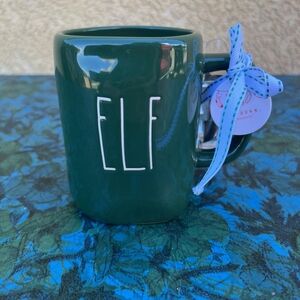 Rae Dunn ELF Christmas Mug & Cookie Cutter Gift Set Holiday Green Ceramic